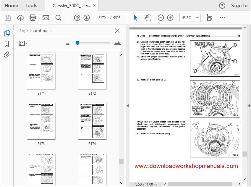 Chrysler 300C Workshop Manual and wiring diagrams Download